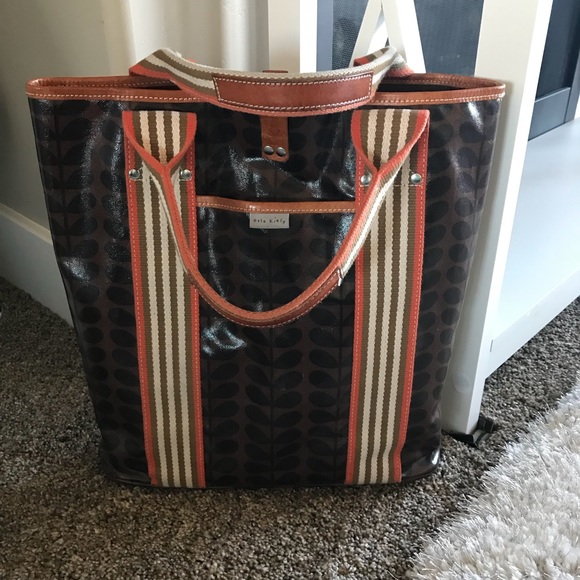 Orla Kiely Handbags - Orla Kiely Brown and Orange Tote Bag